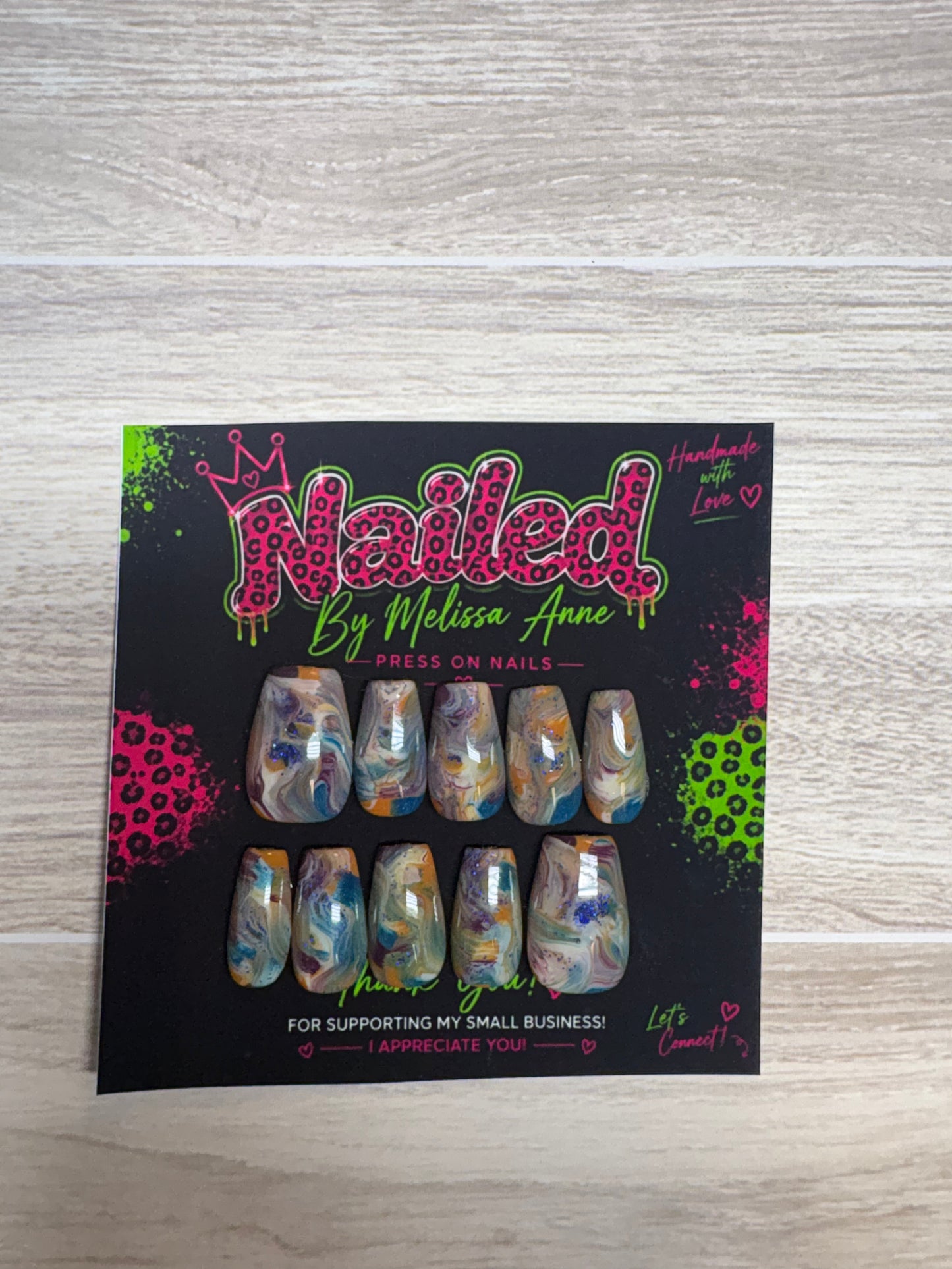 💙 Mystic Marble Press-On Nail Set