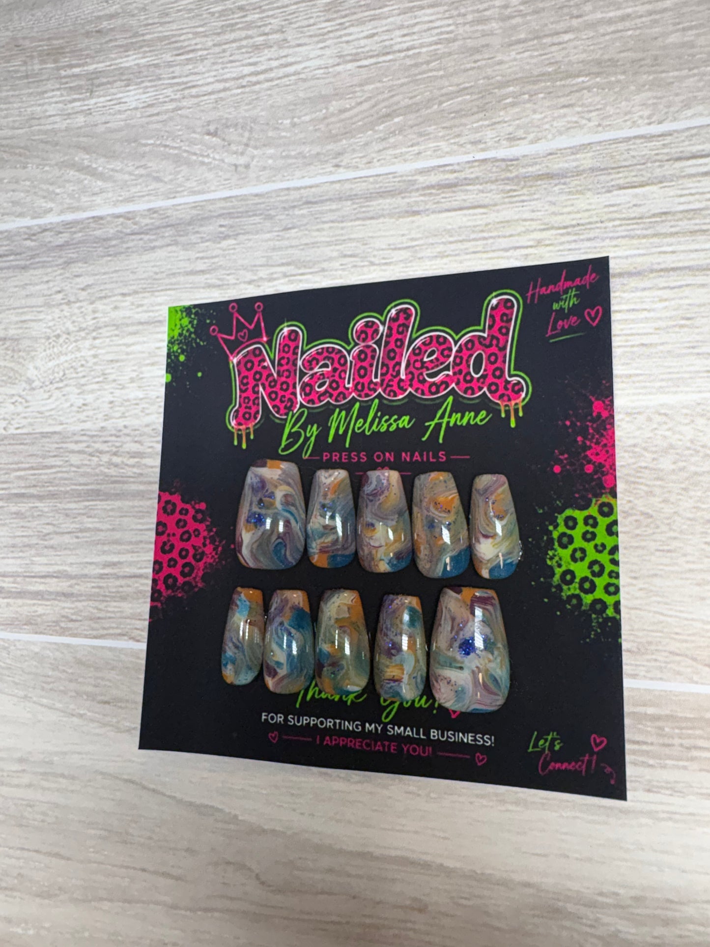 💙 Mystic Marble Press-On Nail Set