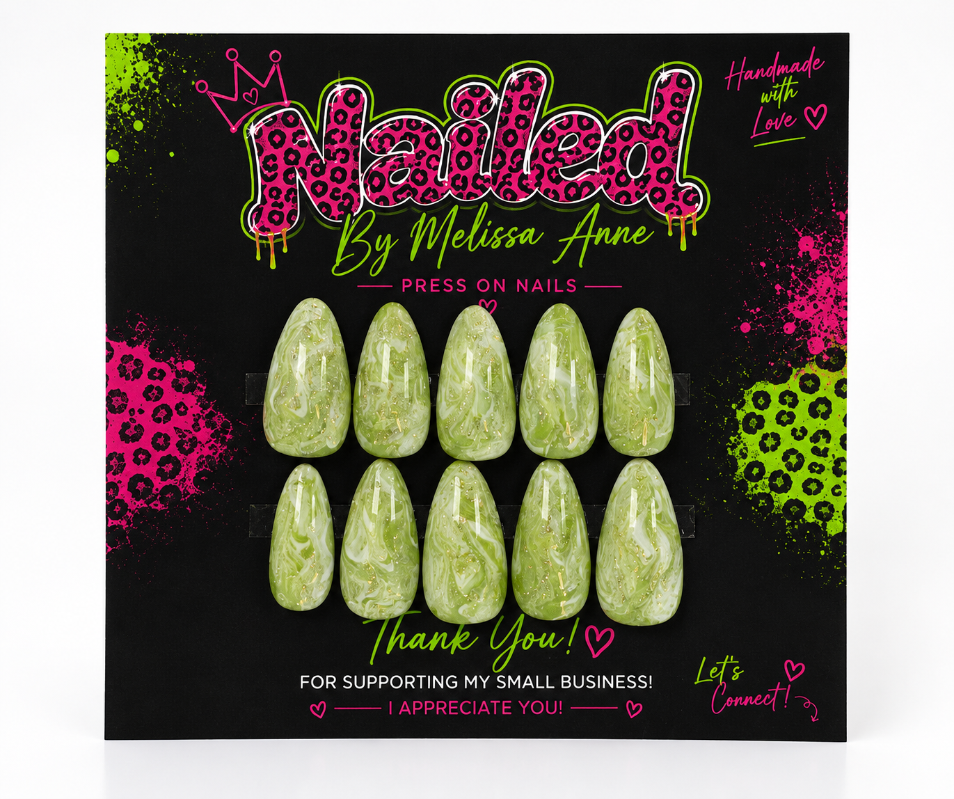 Sage Swirl Shimmer Press-On Nails